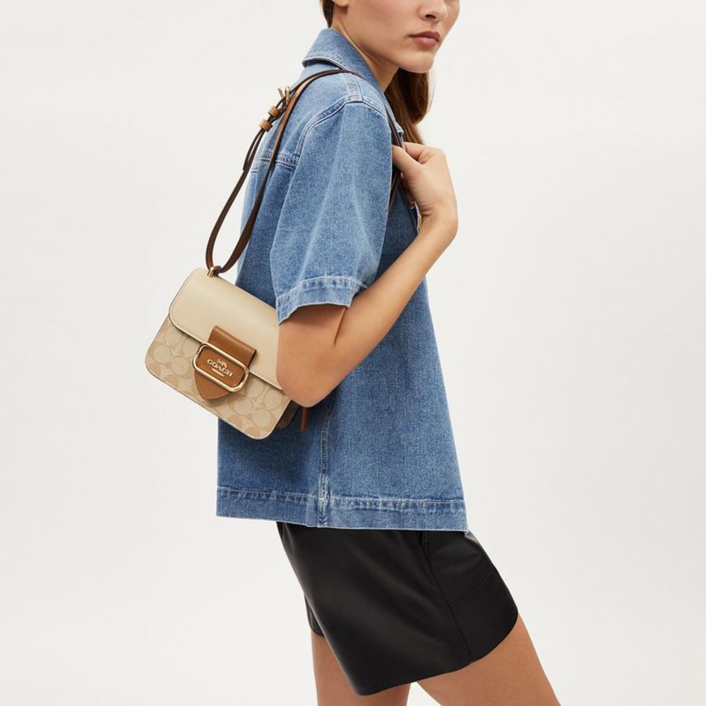 NWT Coach Outlet Morgan Square Crossbody Bag In Blocked Signature Canvas - Picture 5 of 6